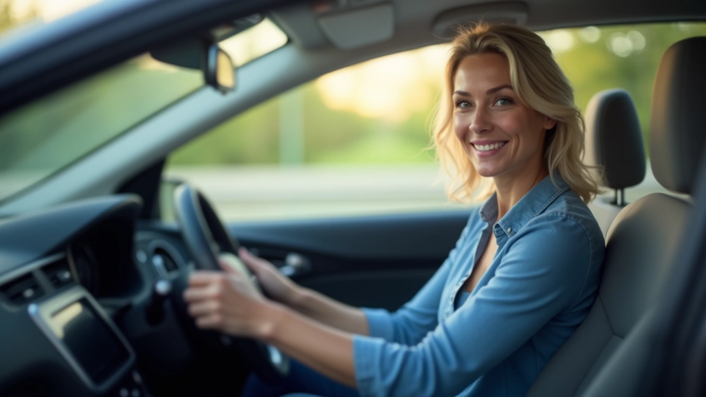 Moters rankos prie automobilio vairo