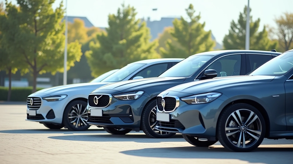 Skirtingų populiarių automobilių modelių eilė, iš šono, šviesus nuotrauku kovas, aiški detalė